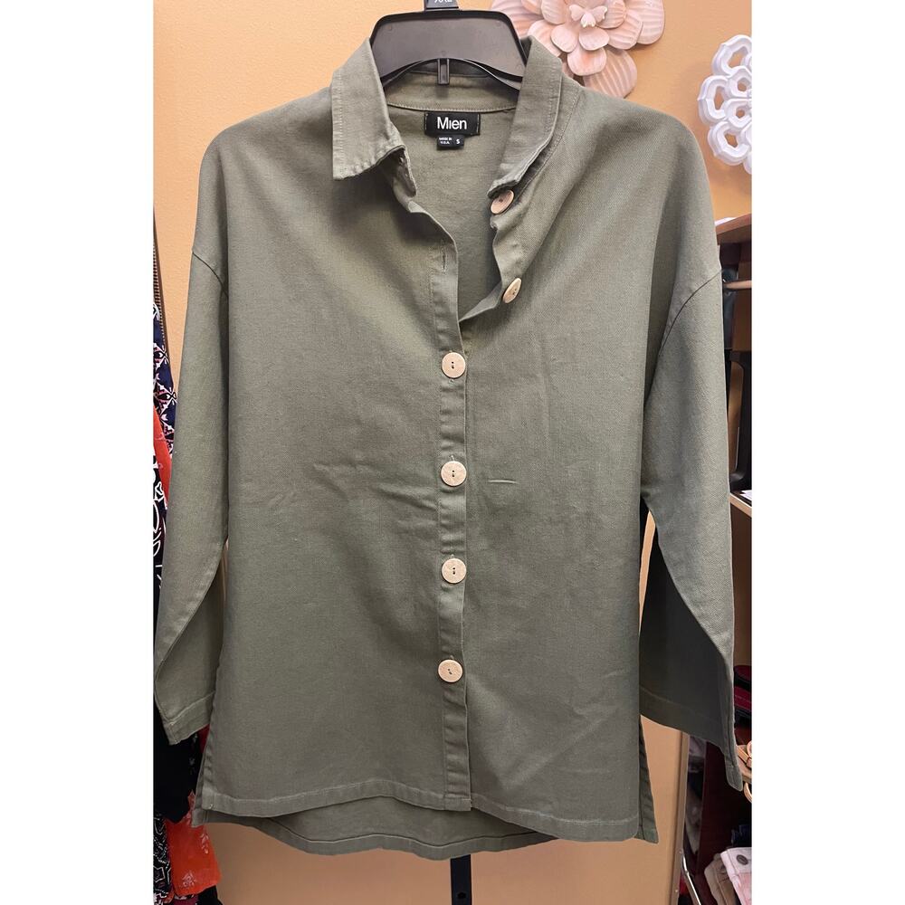 Mien Oversized Painter shirt Shacket meadow Small Anthropologie button up